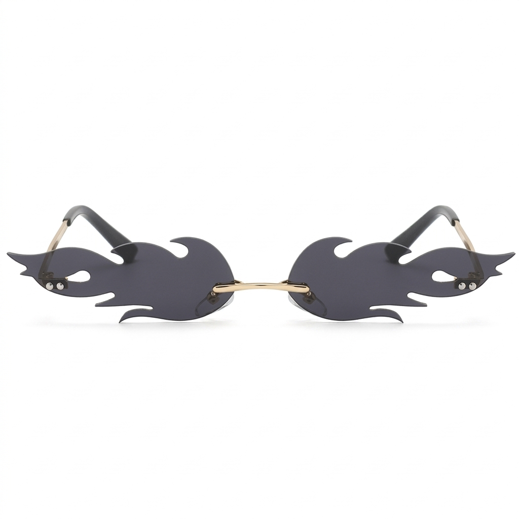 Unique Flame Rimless Sunglasses for Style