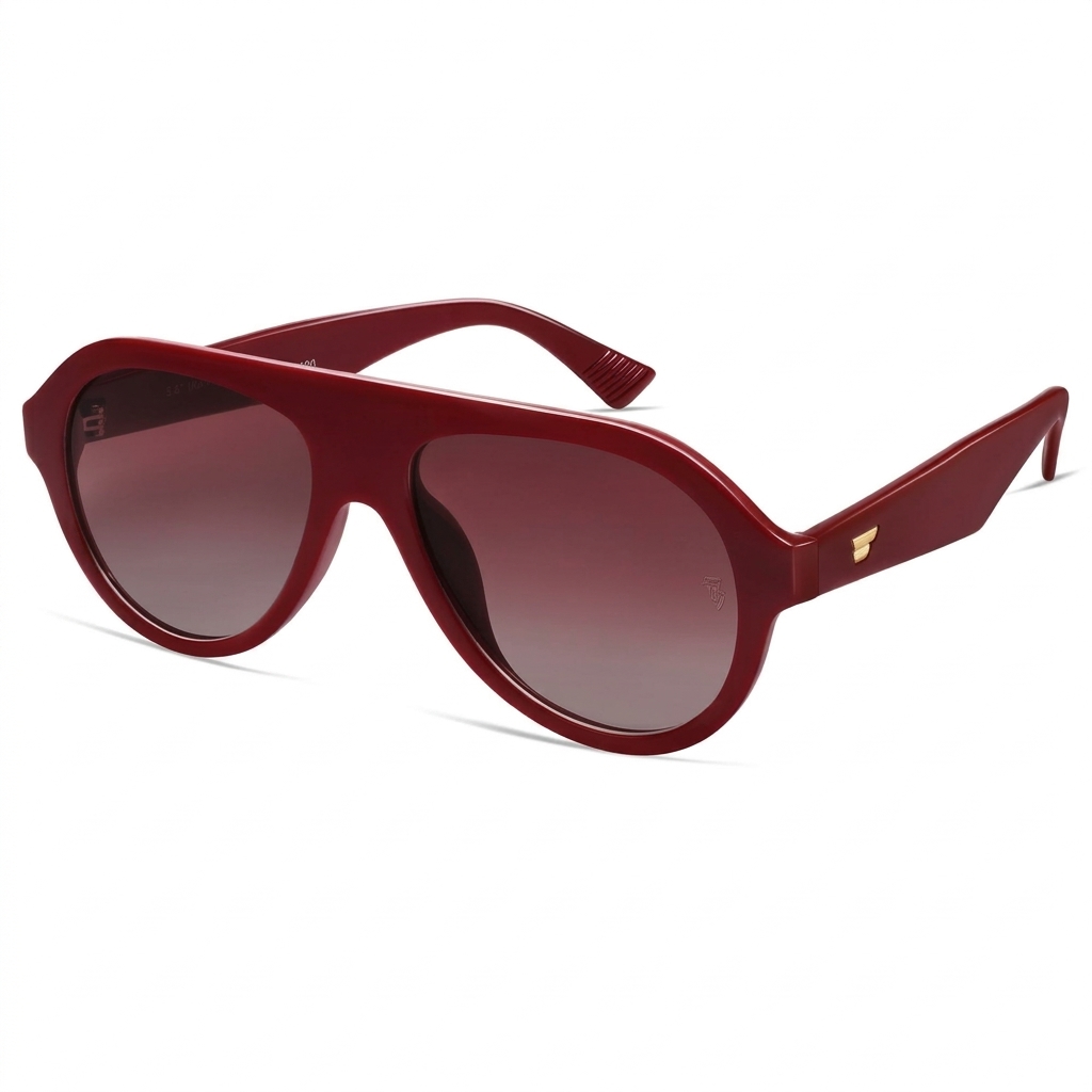 Maroon Wide Frame Gradient Sunglasses