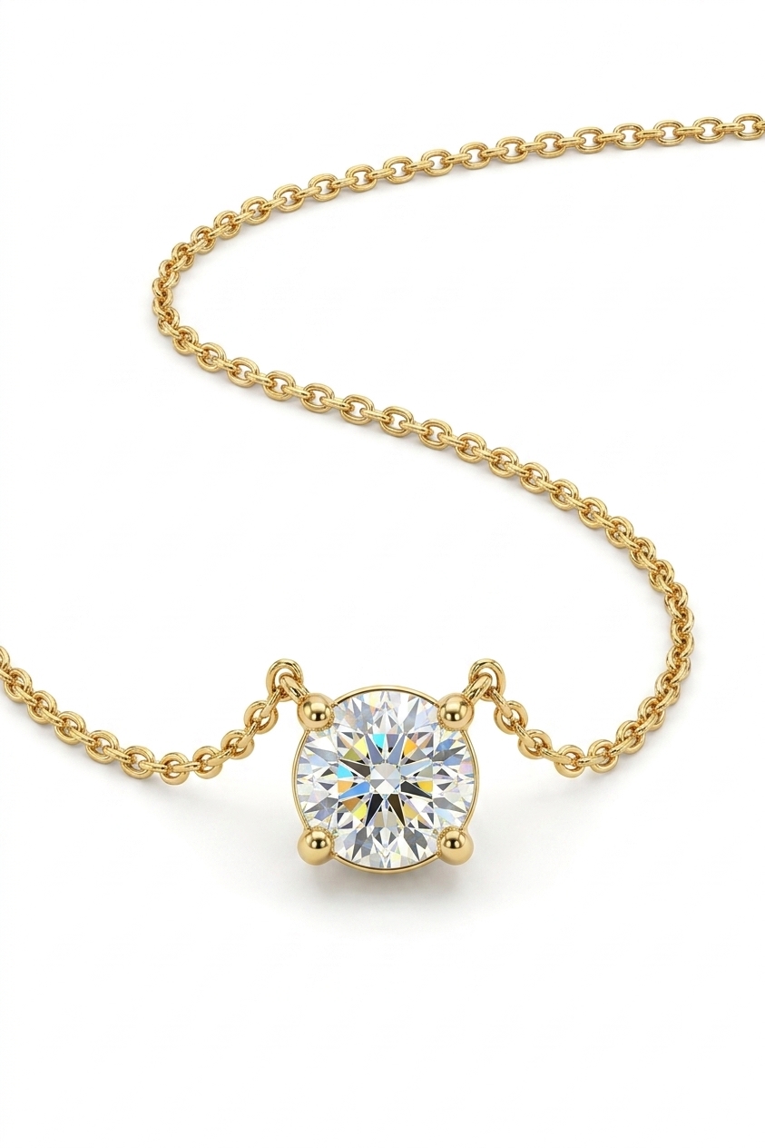 Solitaire Gold Plated Necklace for Women