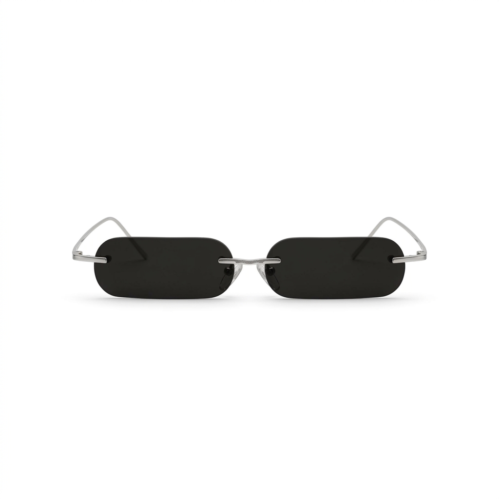 Trendy Rimless Rectangle Sunglasses for Men Women