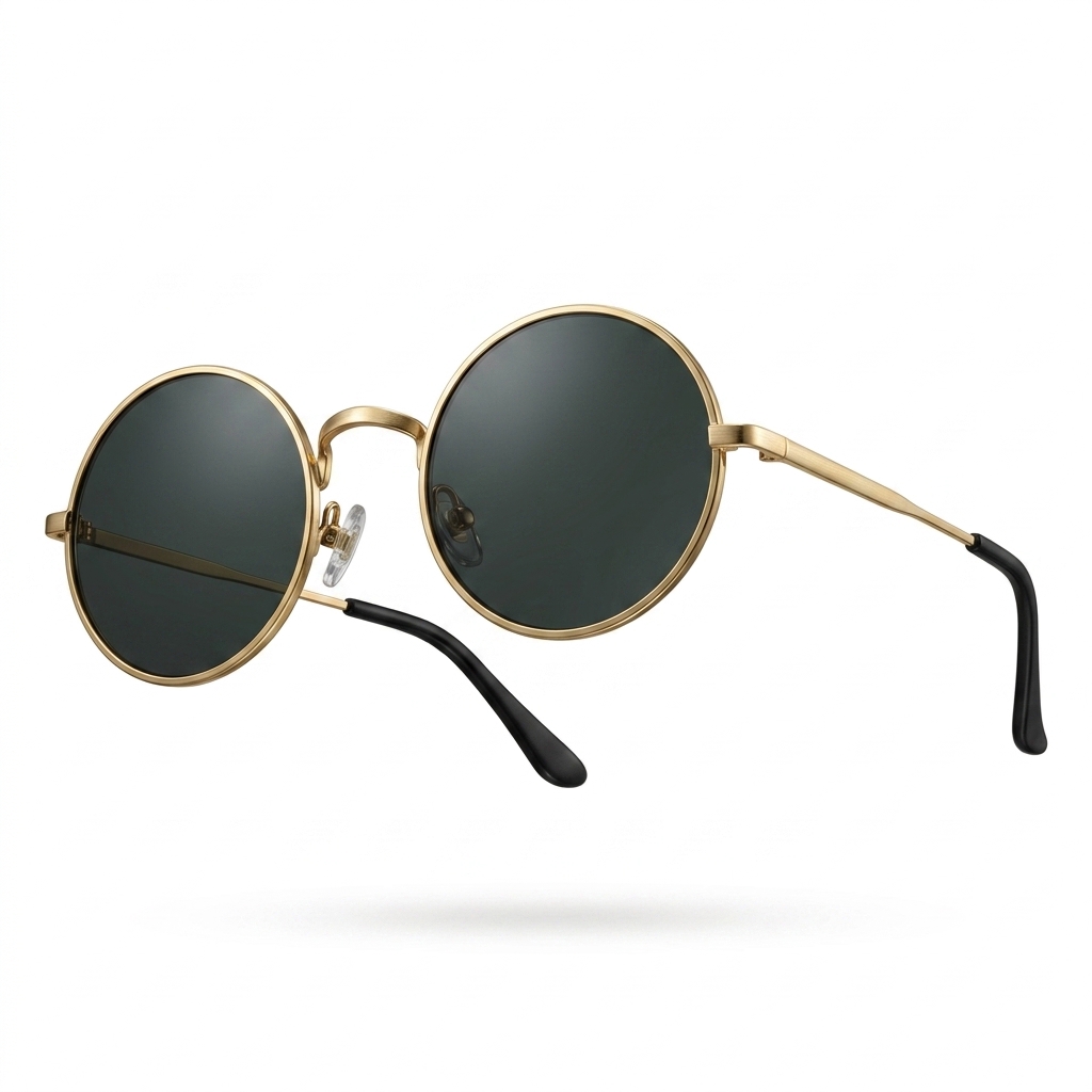 Round Frame Gold Sunglasses | Unisex Eyewear