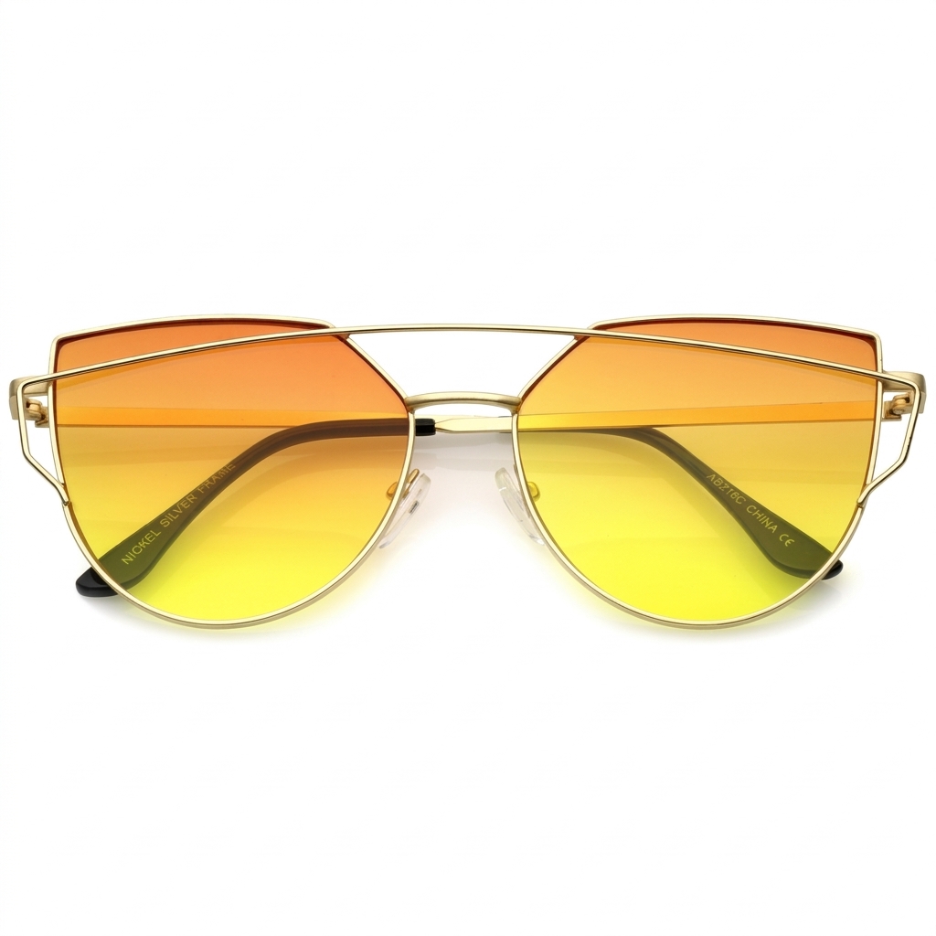 Women's Cat Eye Double Bridge Gradient Sunglasses