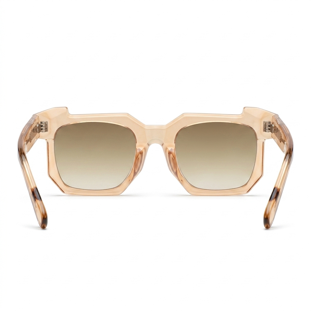 Peach Tortoiseshell Square Frame Sunglasses