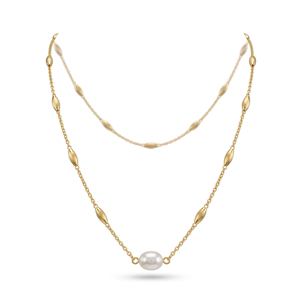 Layered Pearl Necklace for Women