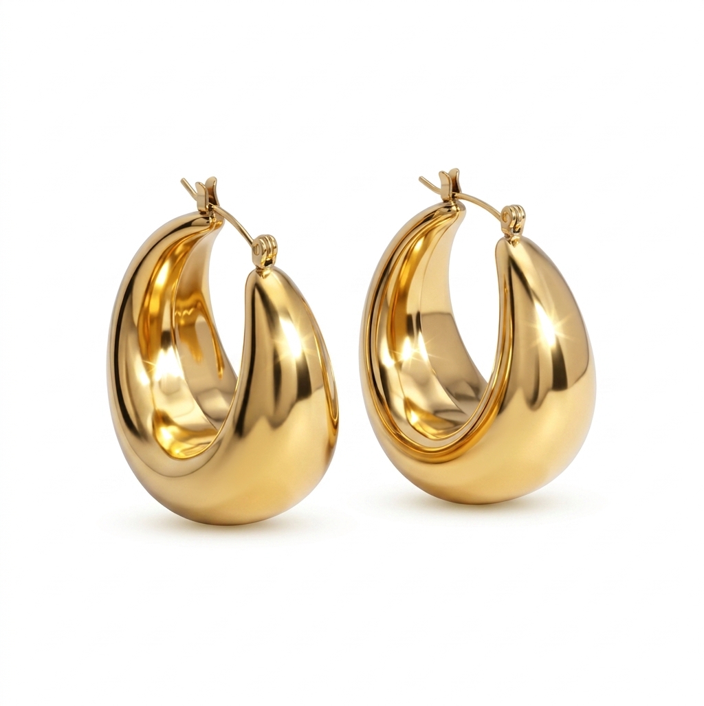 Chunky Gold Hoop Earrings for Women