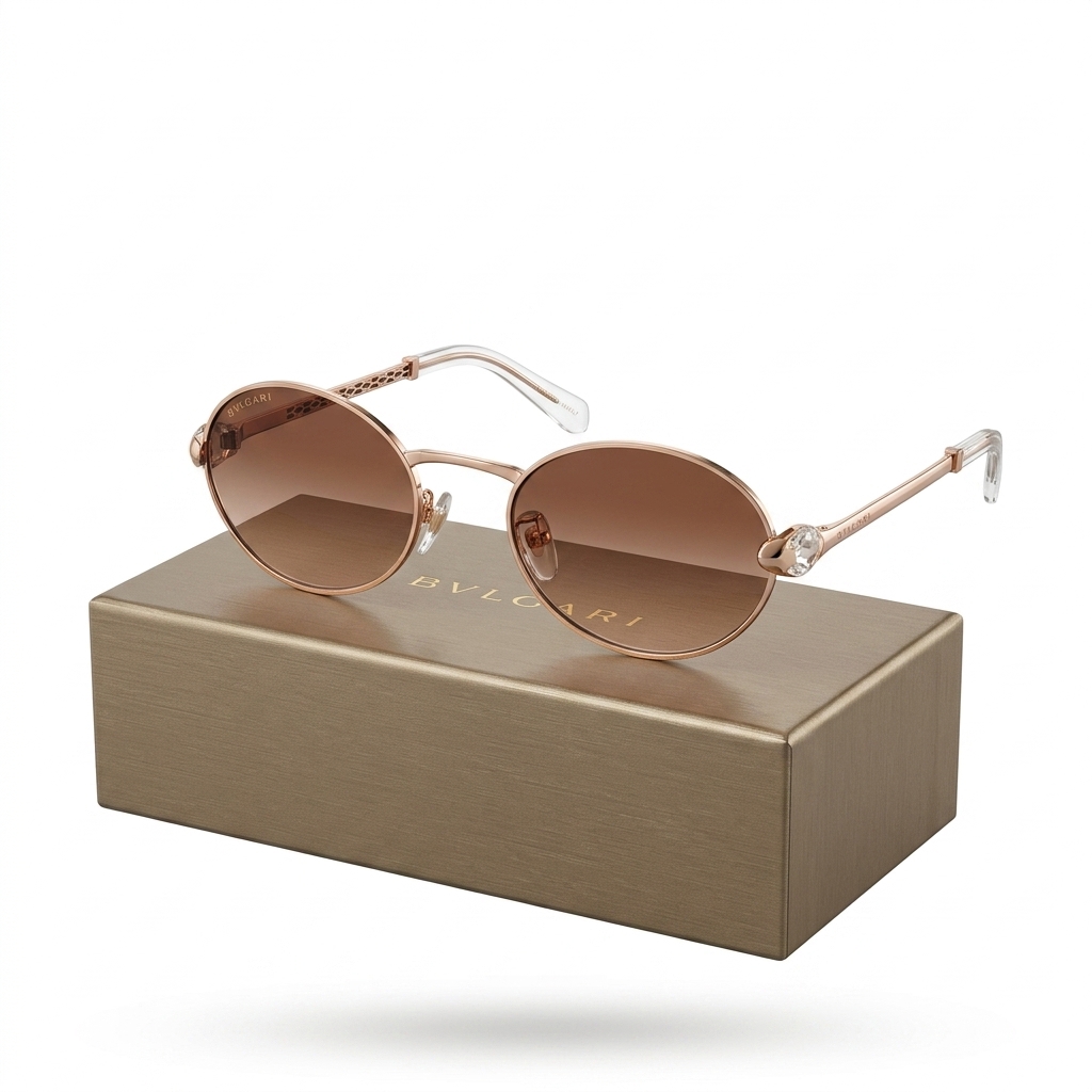 BVLGARI Serpenti Oval Rose Gold Sunglasses
