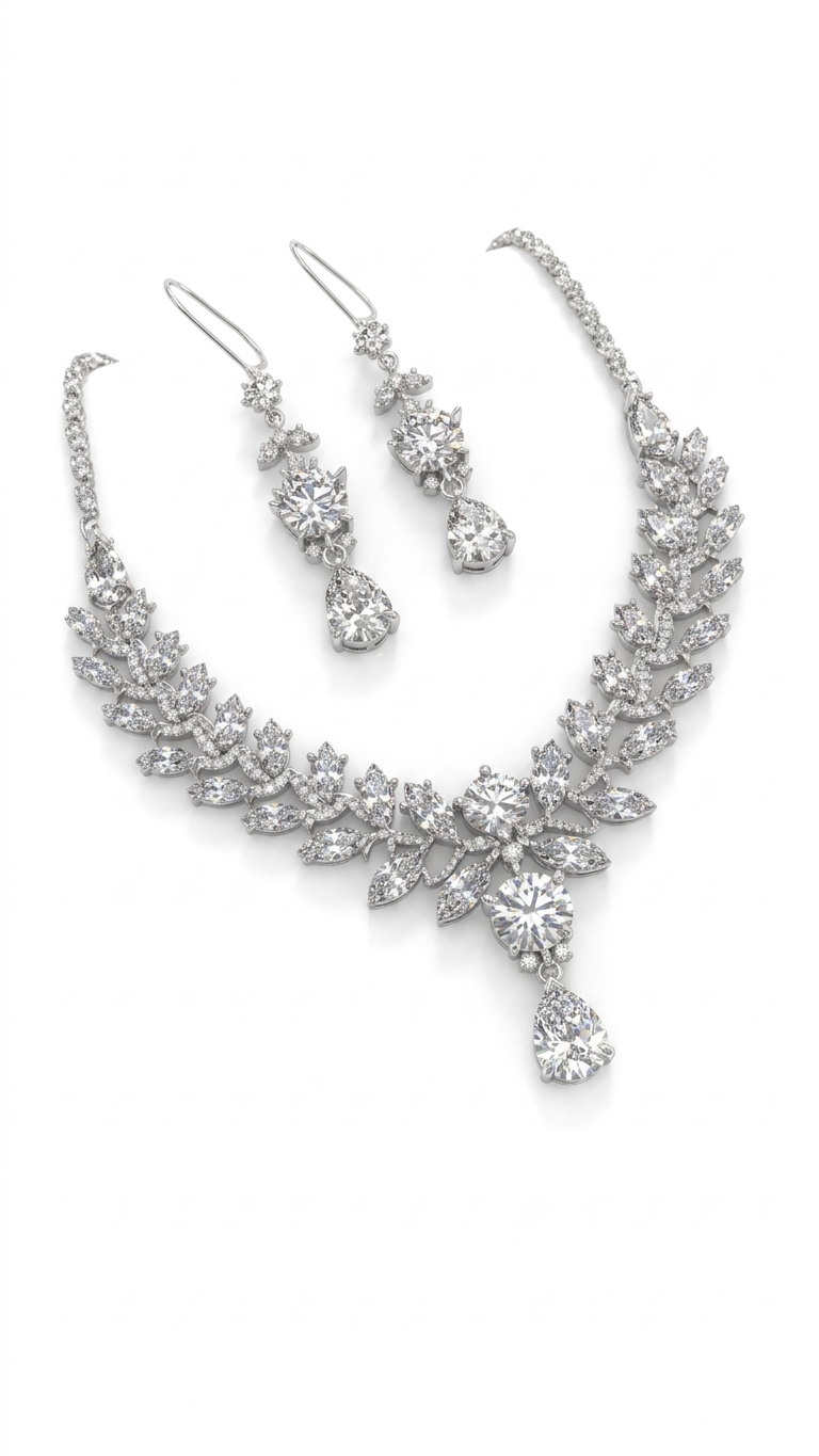 American Diamond Necklace Set for Women