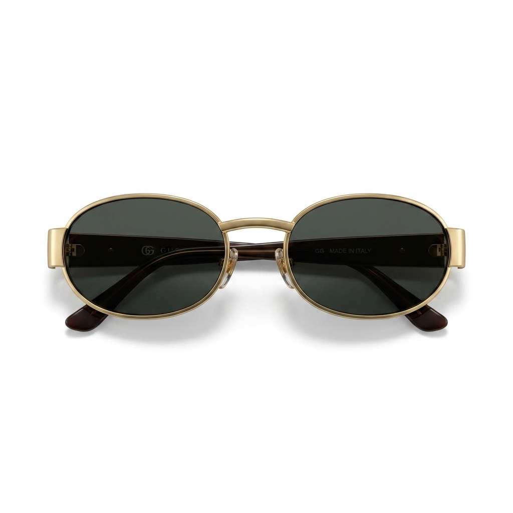 Gucci Oval Metal Frame Sunglasses
