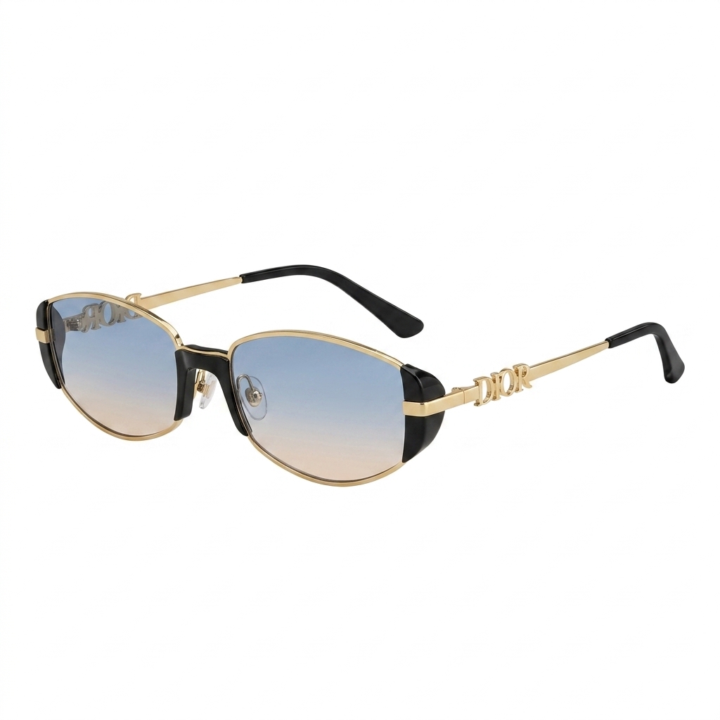 Stylish Oval Frame Gradient Sunglasses