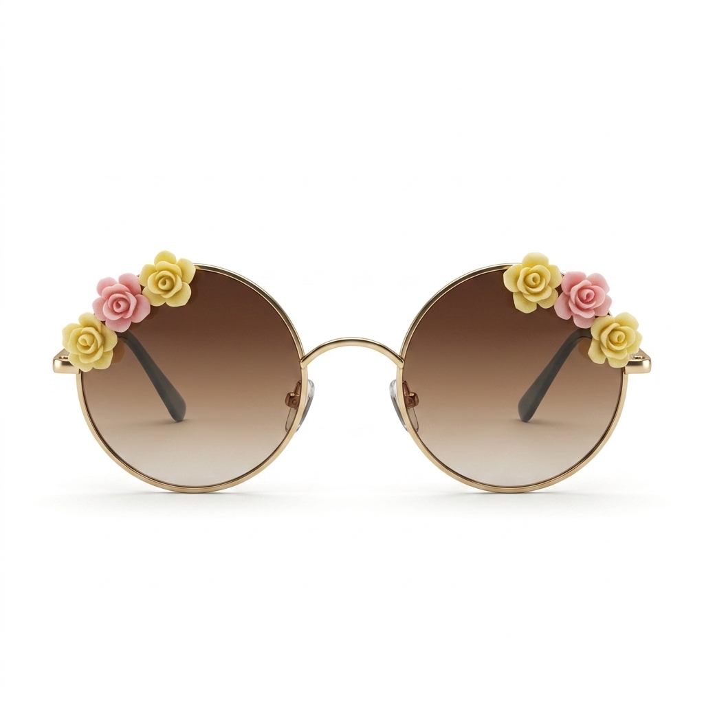 Women's Round Floral Sunglasses | Fashion Eyewear