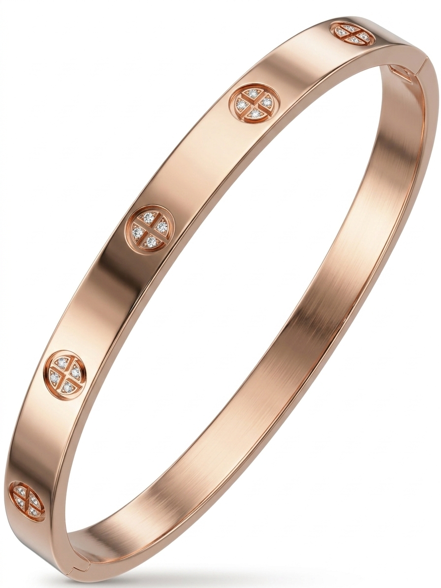 Elegant Rose Gold Studded Bracelet for Women