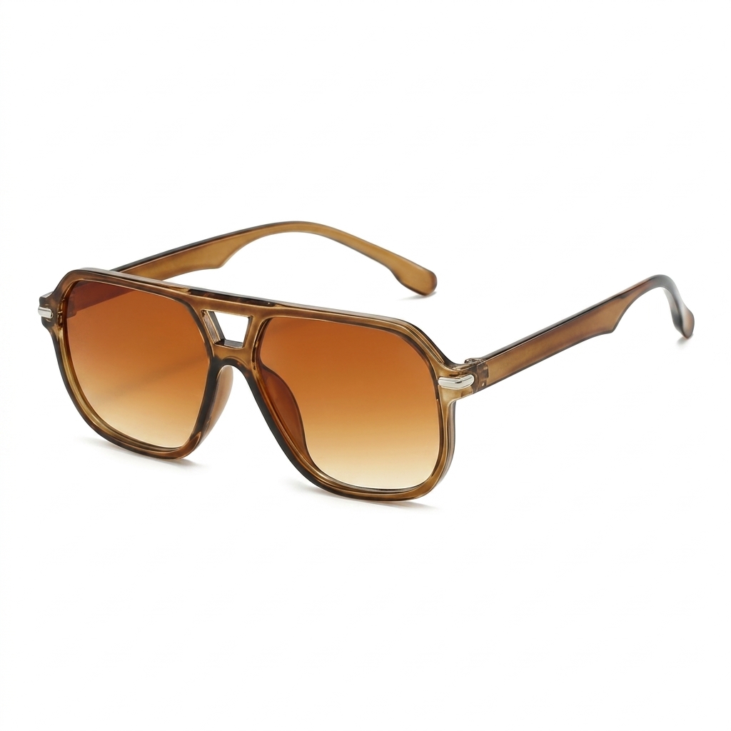 Trendy Unisex Gradient Brown Aviator Sunglasses