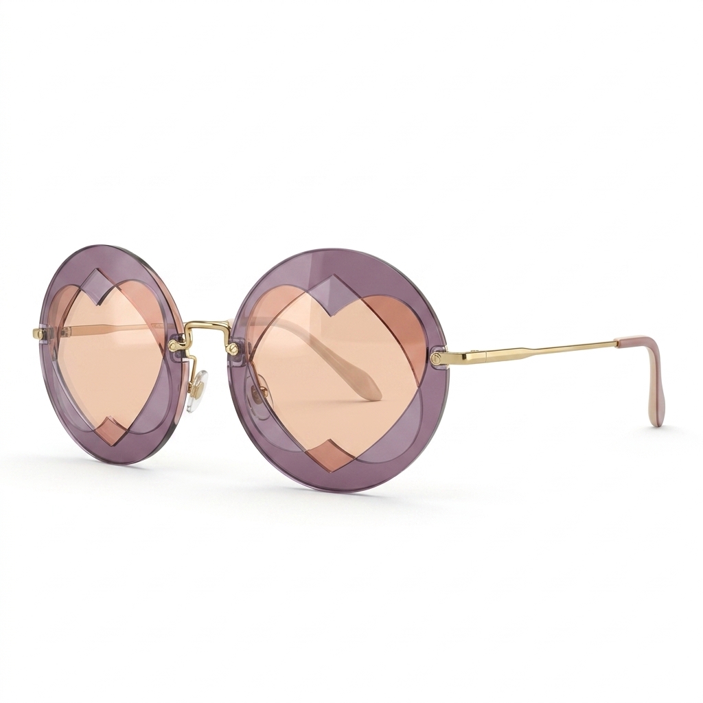Trendy Heart Round Sunglasses for Women