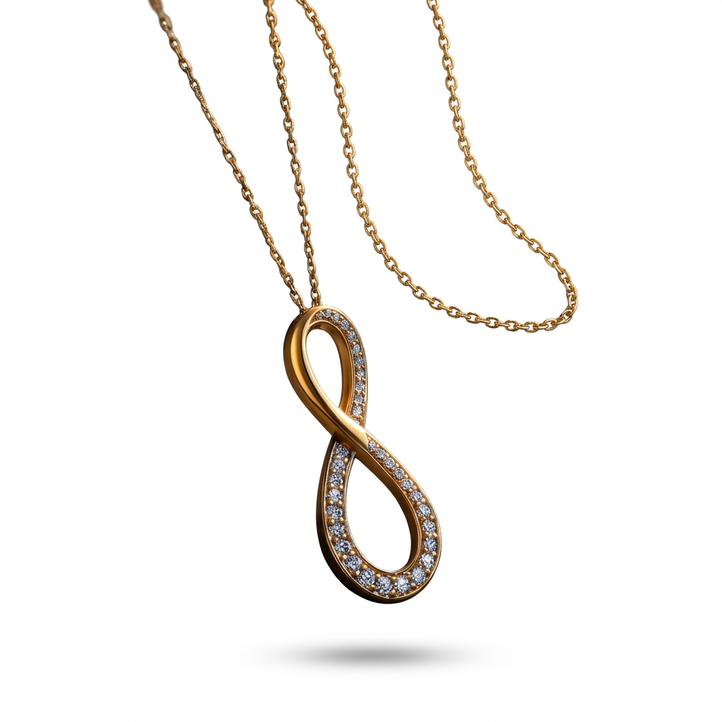 Infinity Gold Plated Pendant Necklace for Women