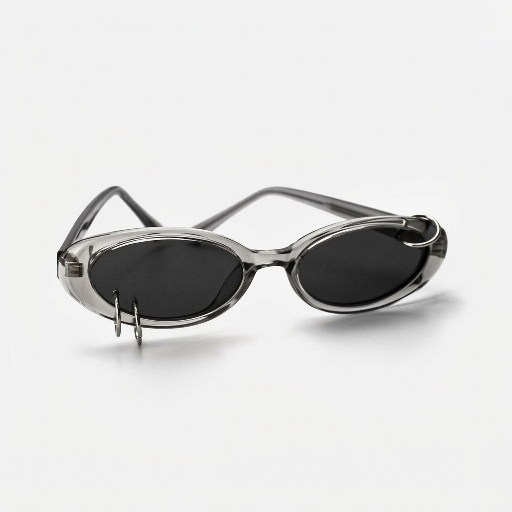 Trendy Oval Pierced Design Sunglasses for Men Women