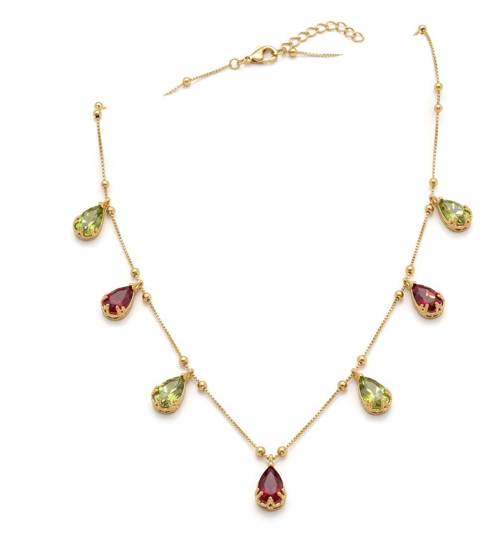 Fashion Necklace with Multicolored Stones for Women
