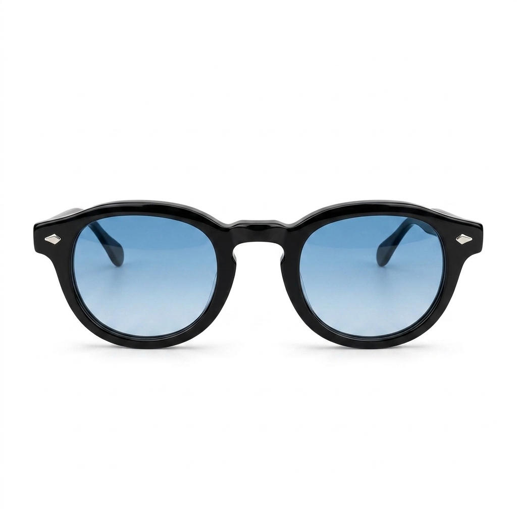 Stylish Round Frame Blue Gradient Sunglasses