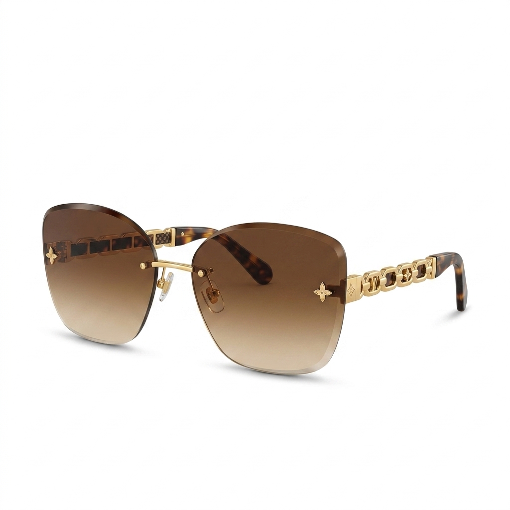 LV Monogram Chain Rimless Sunglasses