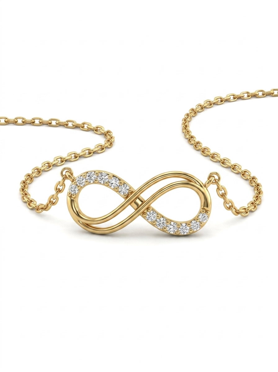 Elegant Infinity Gold Plated Pendant Necklace