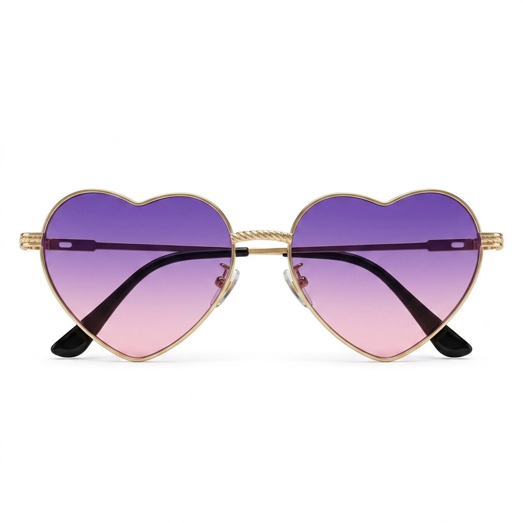 Heart Shaped Gradient Gradient Sunglasses for Women