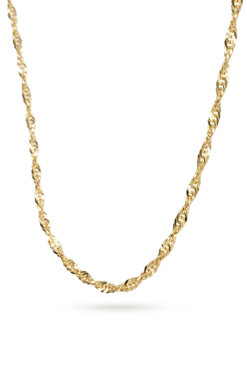 Gold Plated Twisted Chain for Women