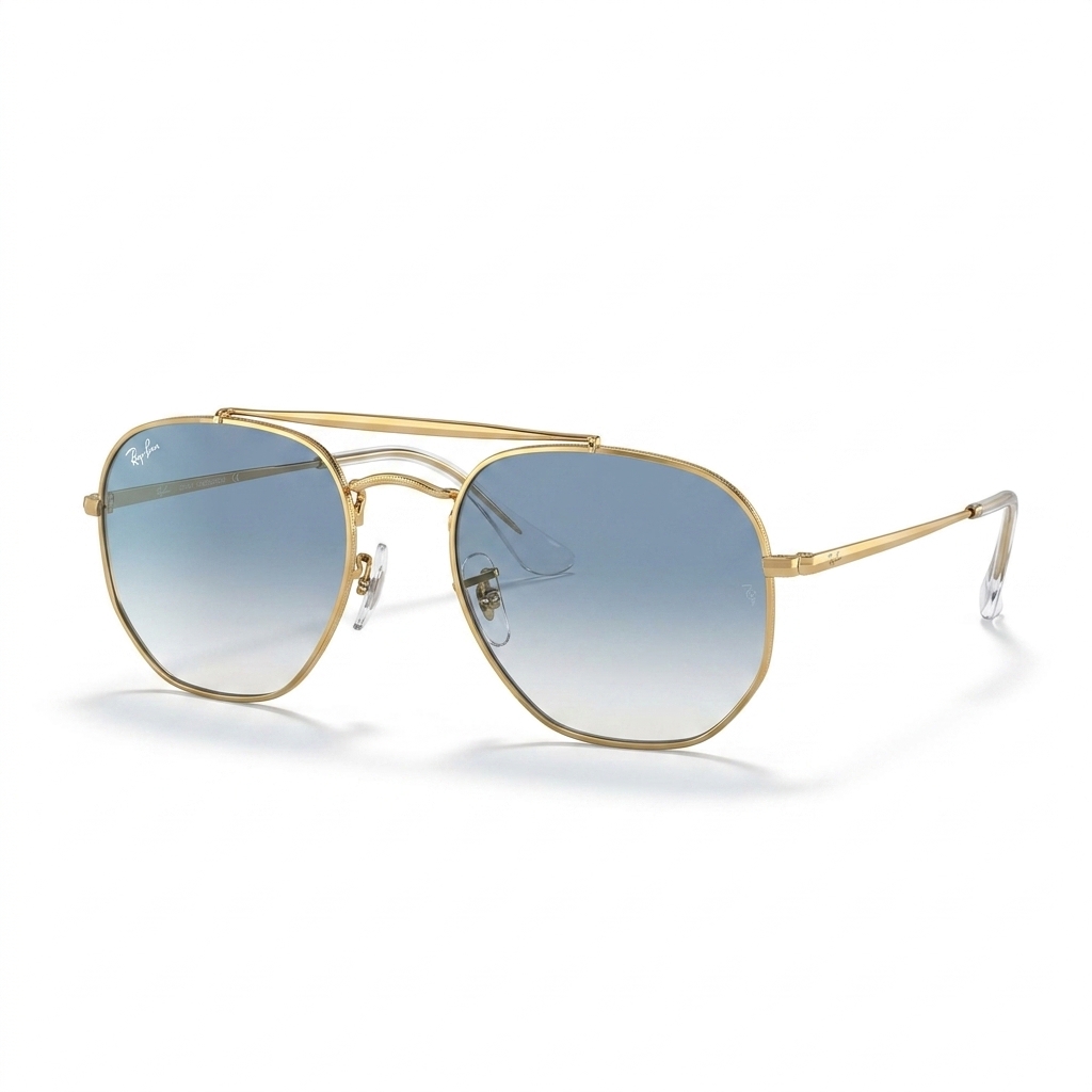 Gold Hexagonal Double Bridge Sunglasses