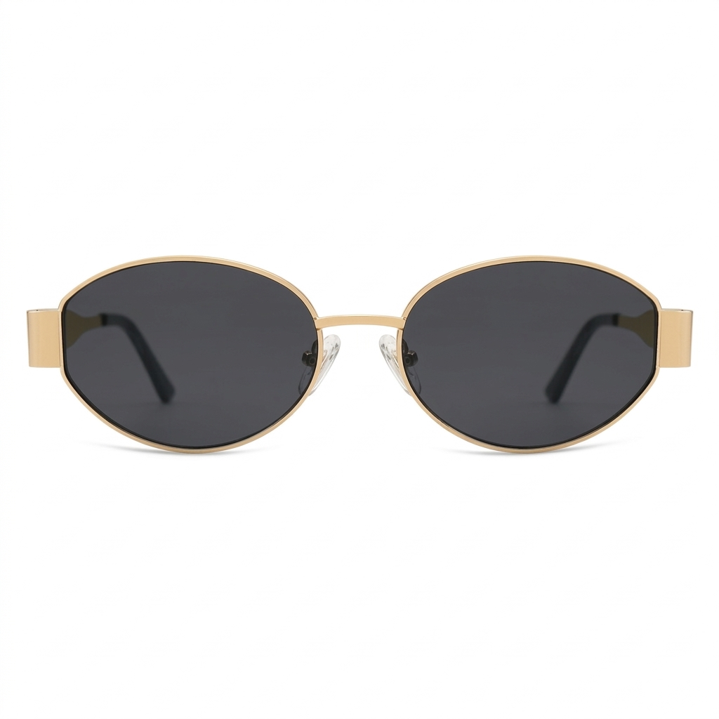 Trendy Oval Gold Frame Sunglasses for Men & Women