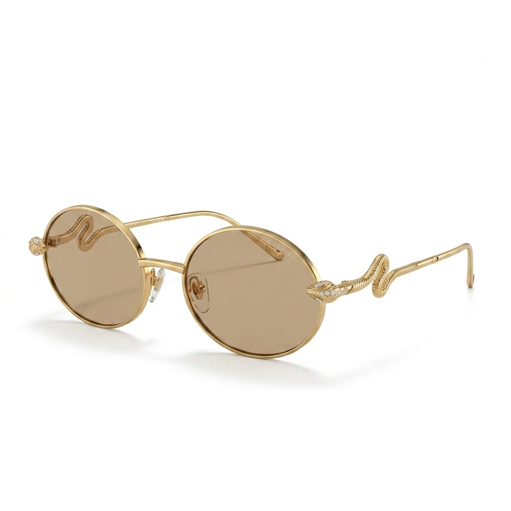 Bvlgari Serpenti Round Gold-Tone Sunglasses for Women
