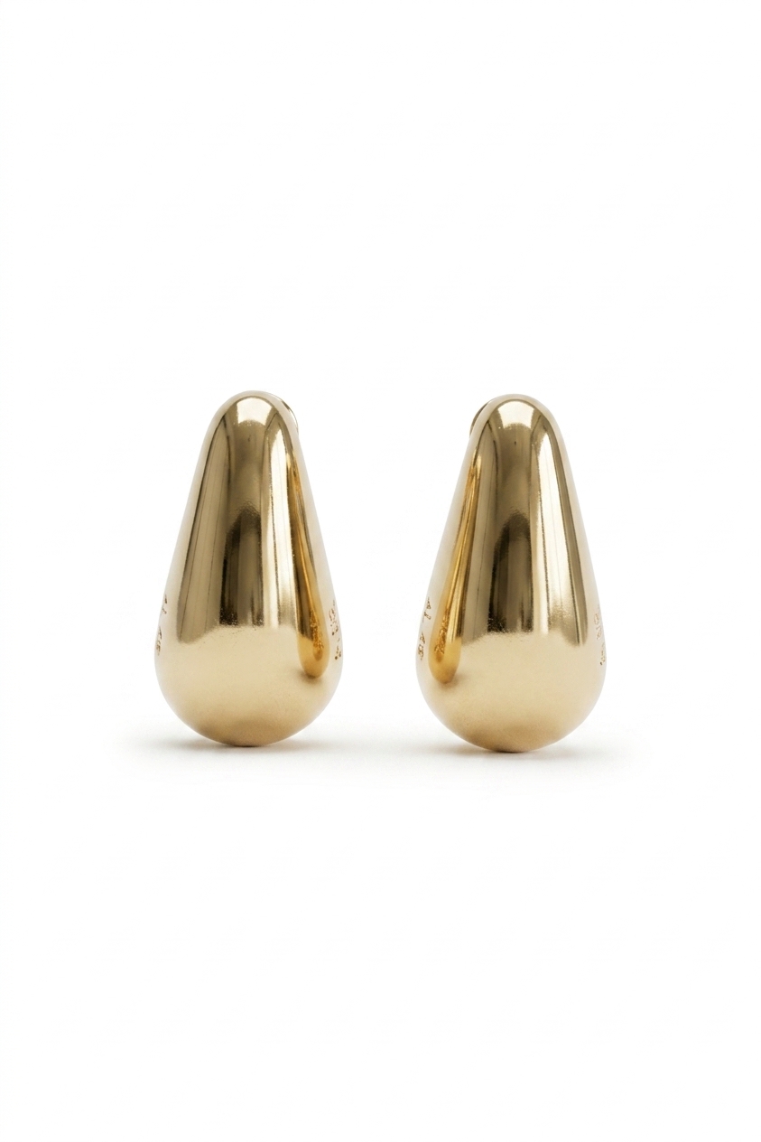 Trendy Teardrop Gold Plated Hoop Earrings