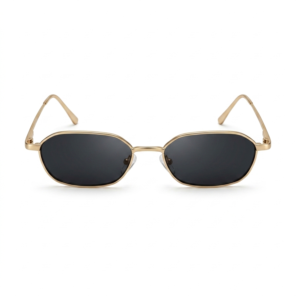Retro Oval Gold Frame Sunglasses for Men & Women