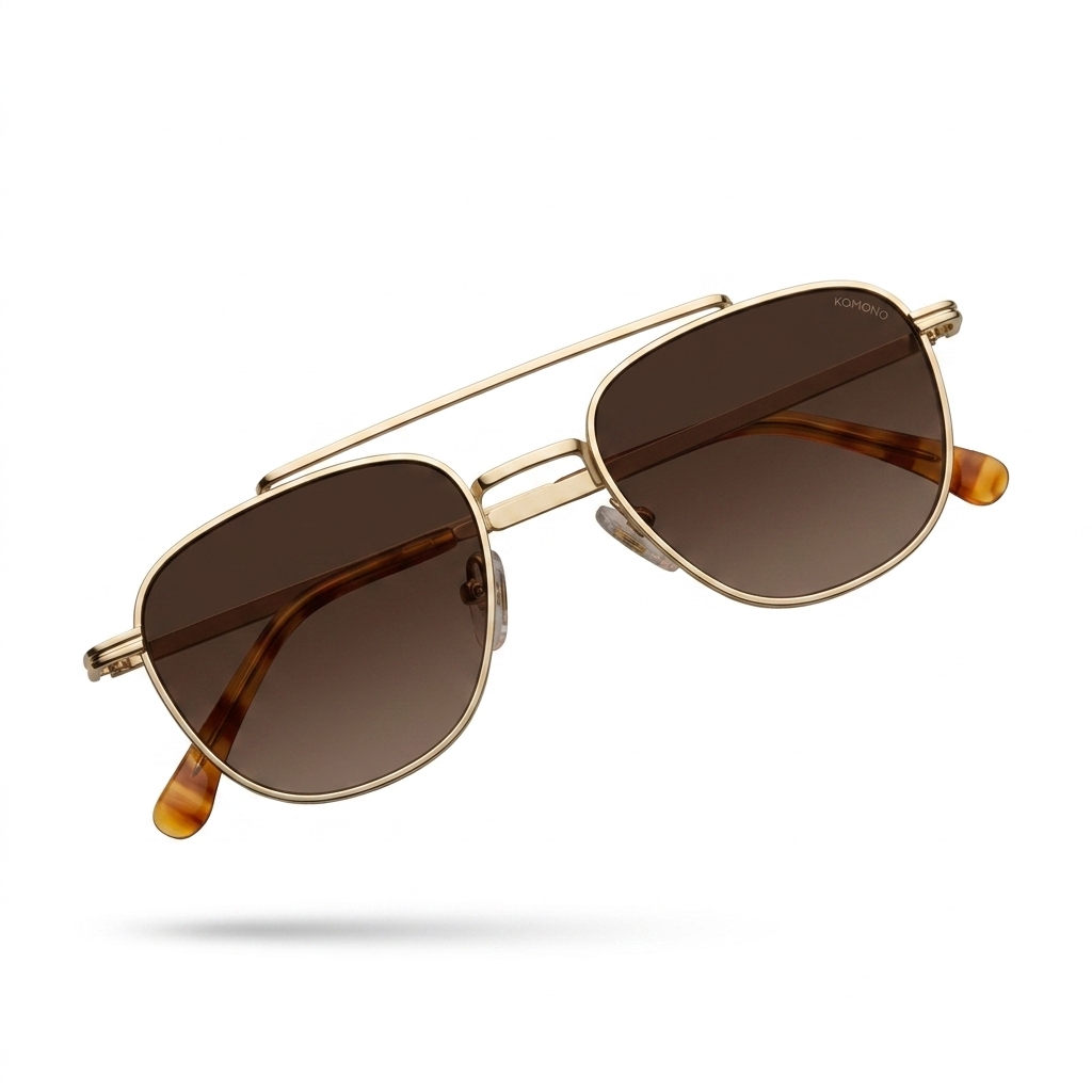Pilot Style Gold Frame UV Protected Sunglasses