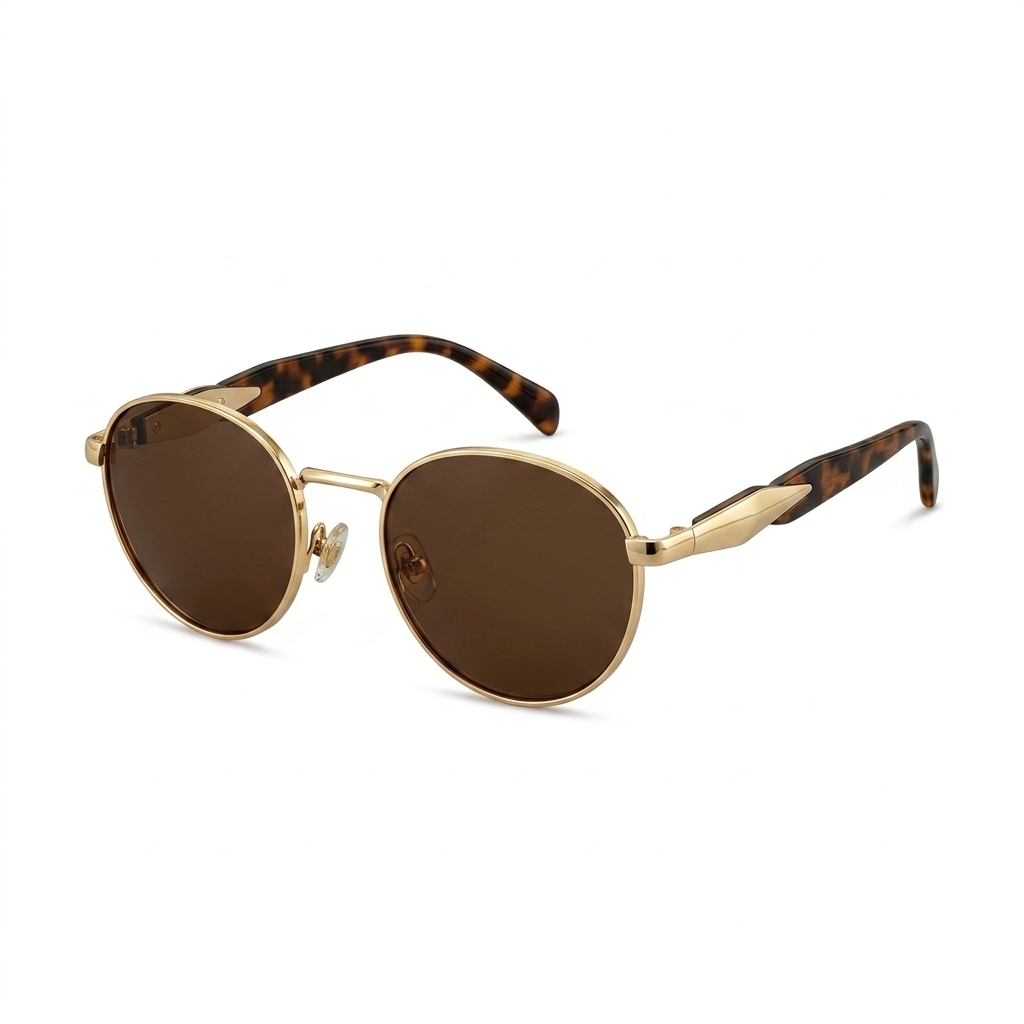 Stylish Round Gold Frame Sunglasses