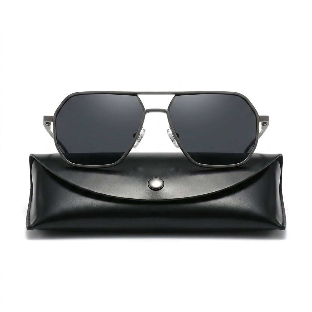Stylish Hexagonal Metal Frame Sunglasses