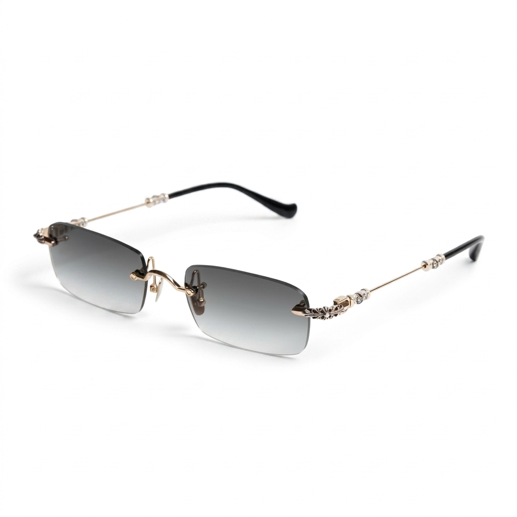 Rimless Gradient Oval Sunglasses