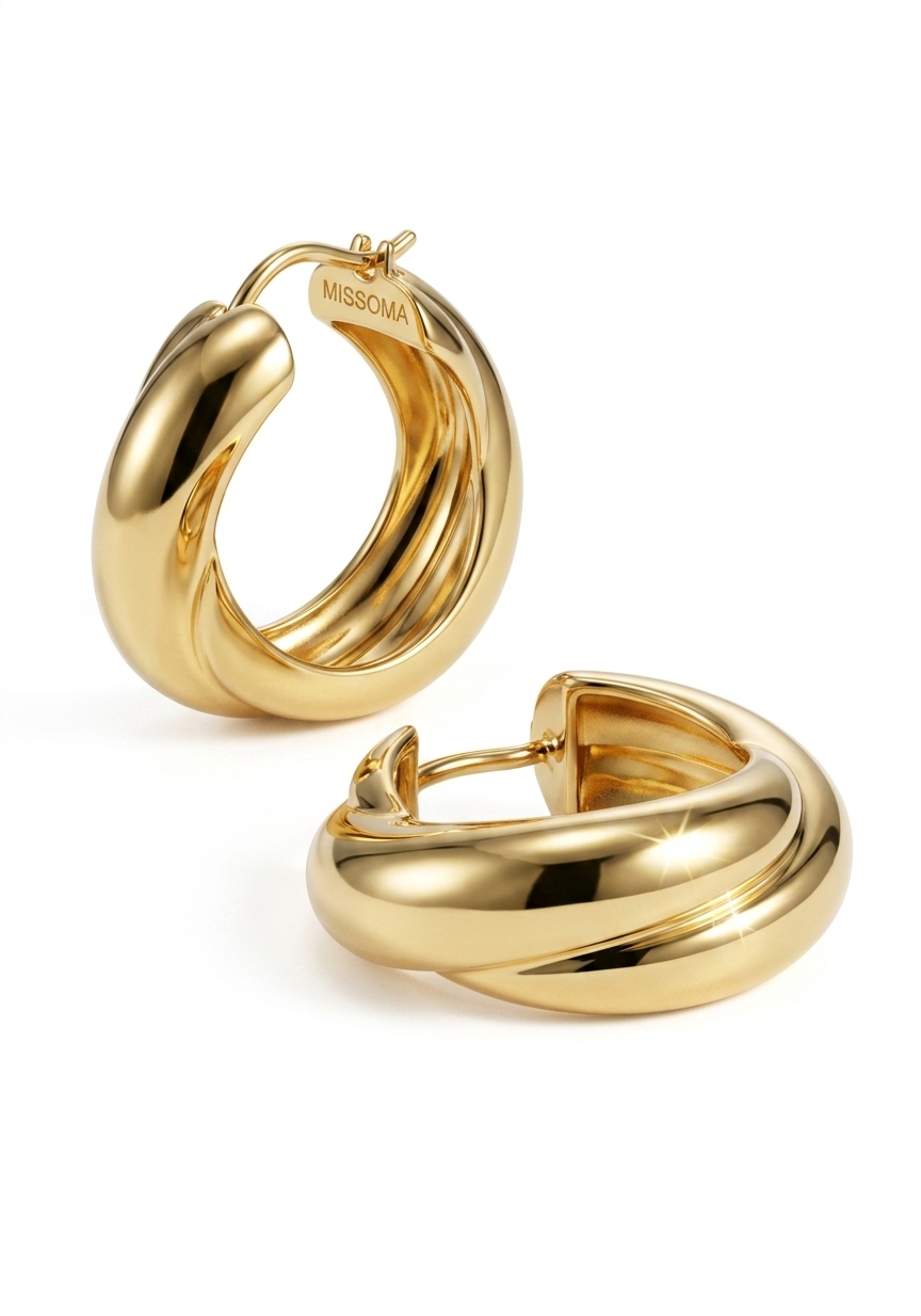Missoma Gold Mini Chubby Hoop Earrings