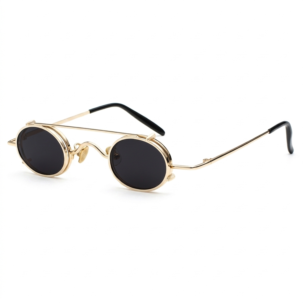 Vintage Steampunk Round Sunglasses for Men Women