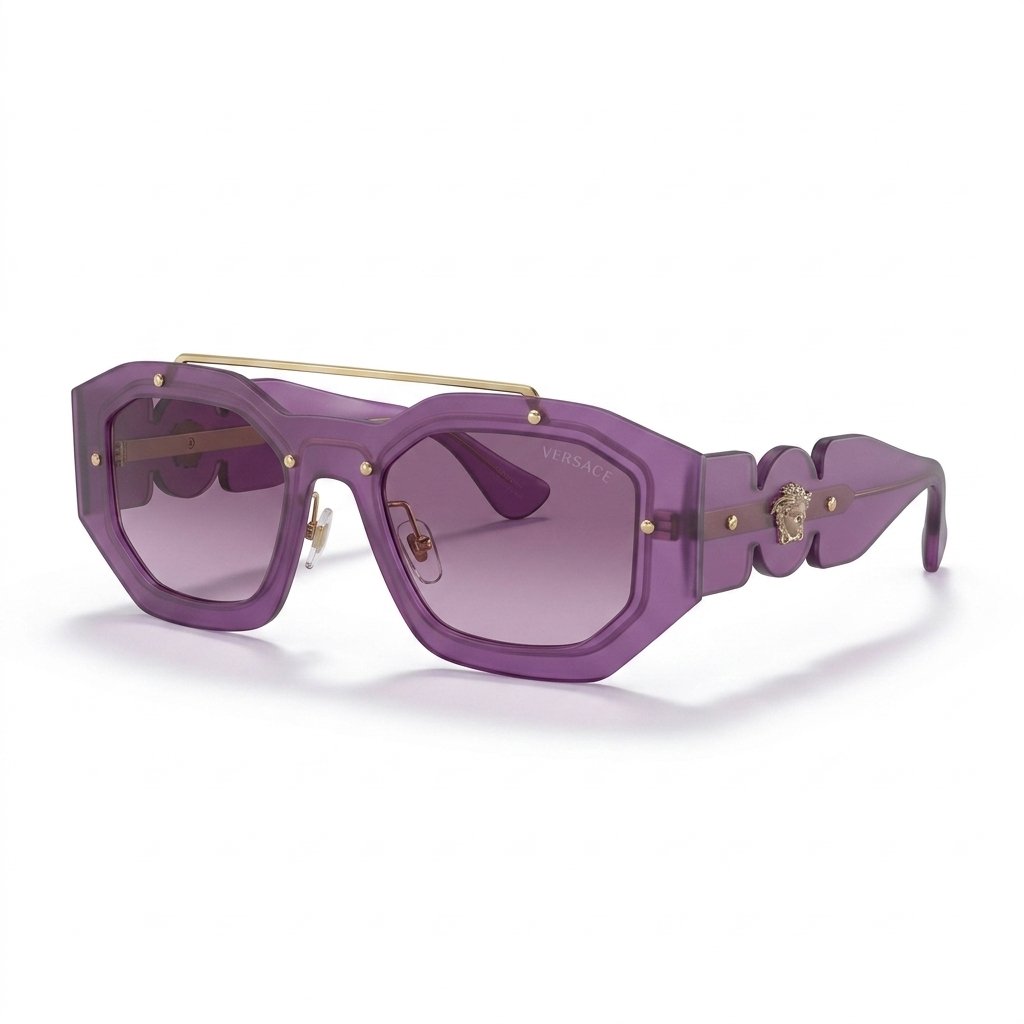 Versace Medusa Hexagonal Purple Sunglasses