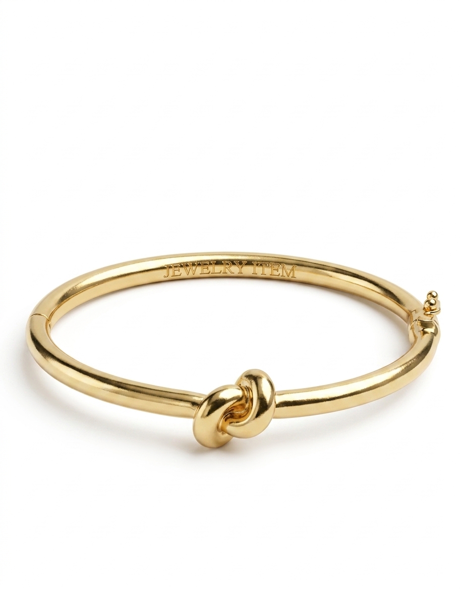 Chic Knot Gold Plated Bangle for Women