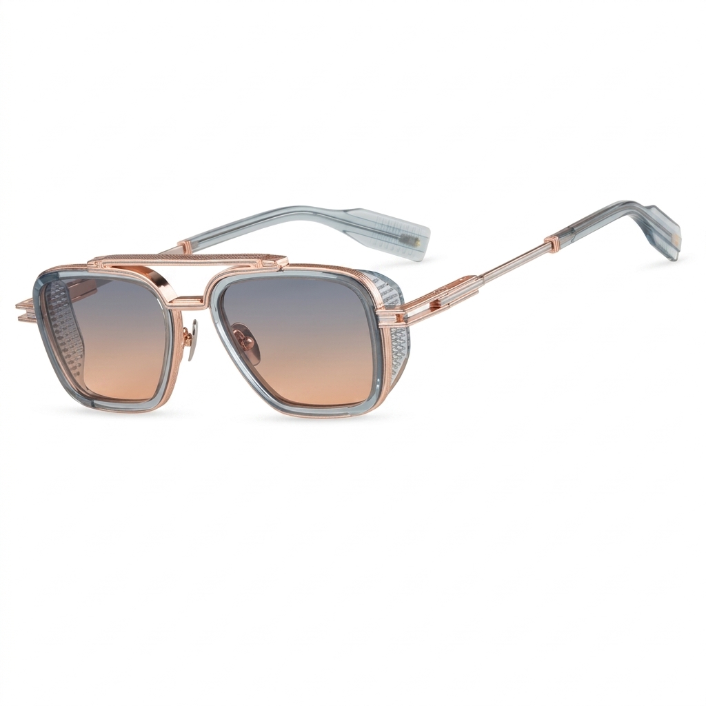 Rose Gold Aviator Style Sunglasses