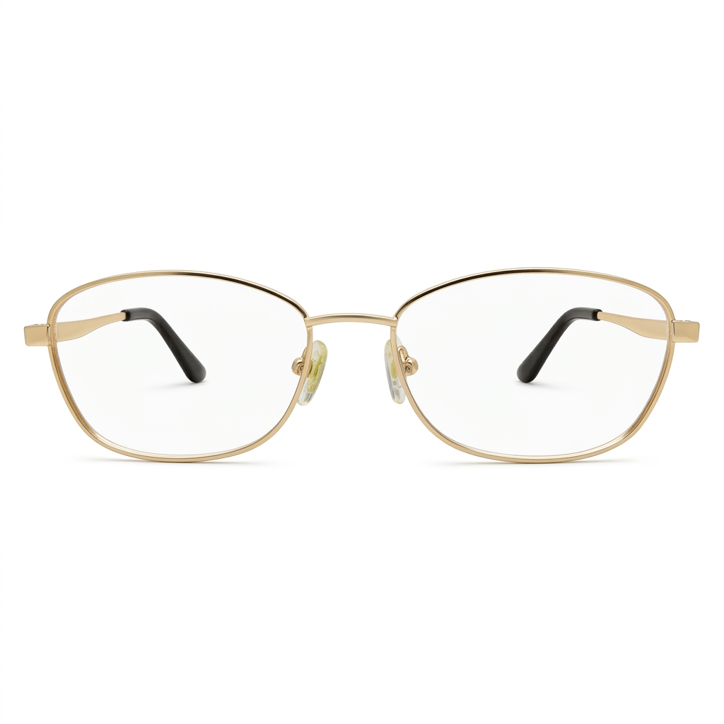 Stylish Gold Metal Frame Eyeglasses