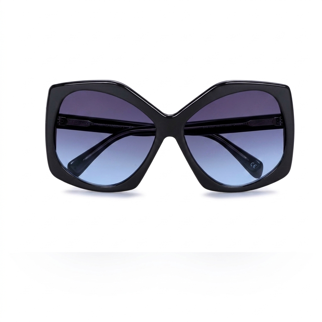 Stylish Black Oversized Gradient Sunglasses