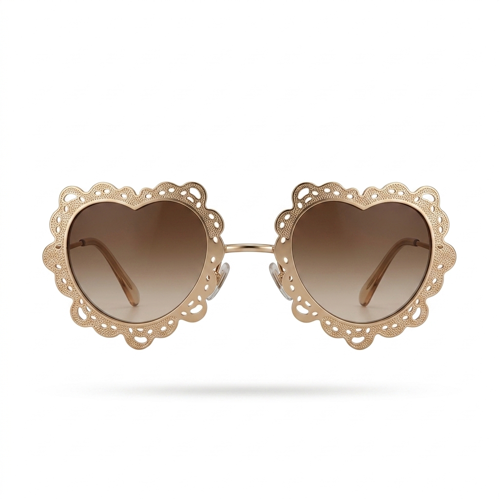 Heart Shaped Lace Design Sunglasses for Women
