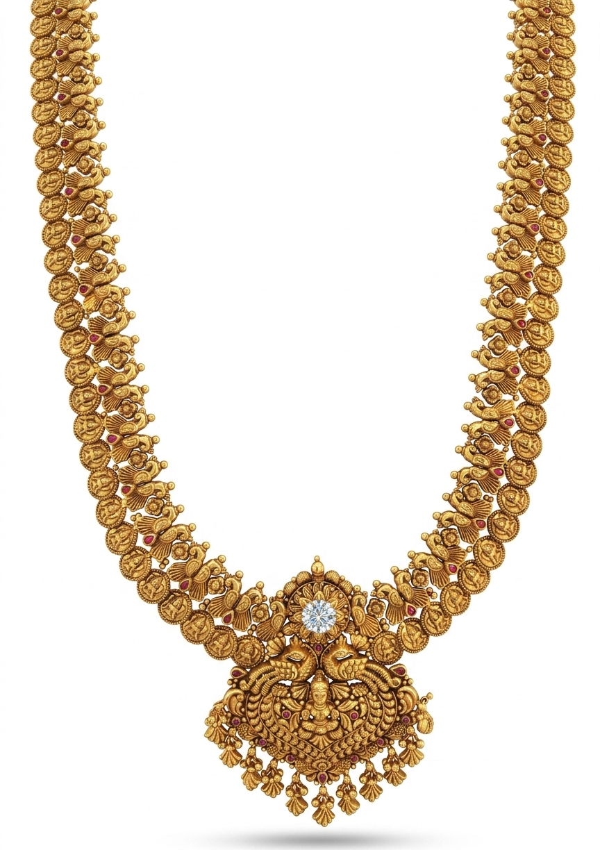 Antique Lakshmi Peacock Haram Necklace