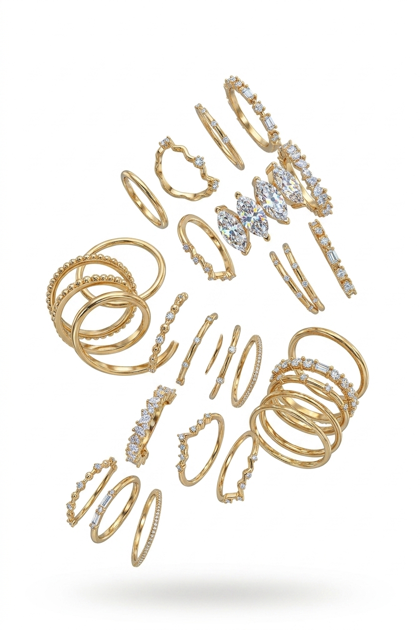 Stylish Gold Plated CZ Ring for Women
