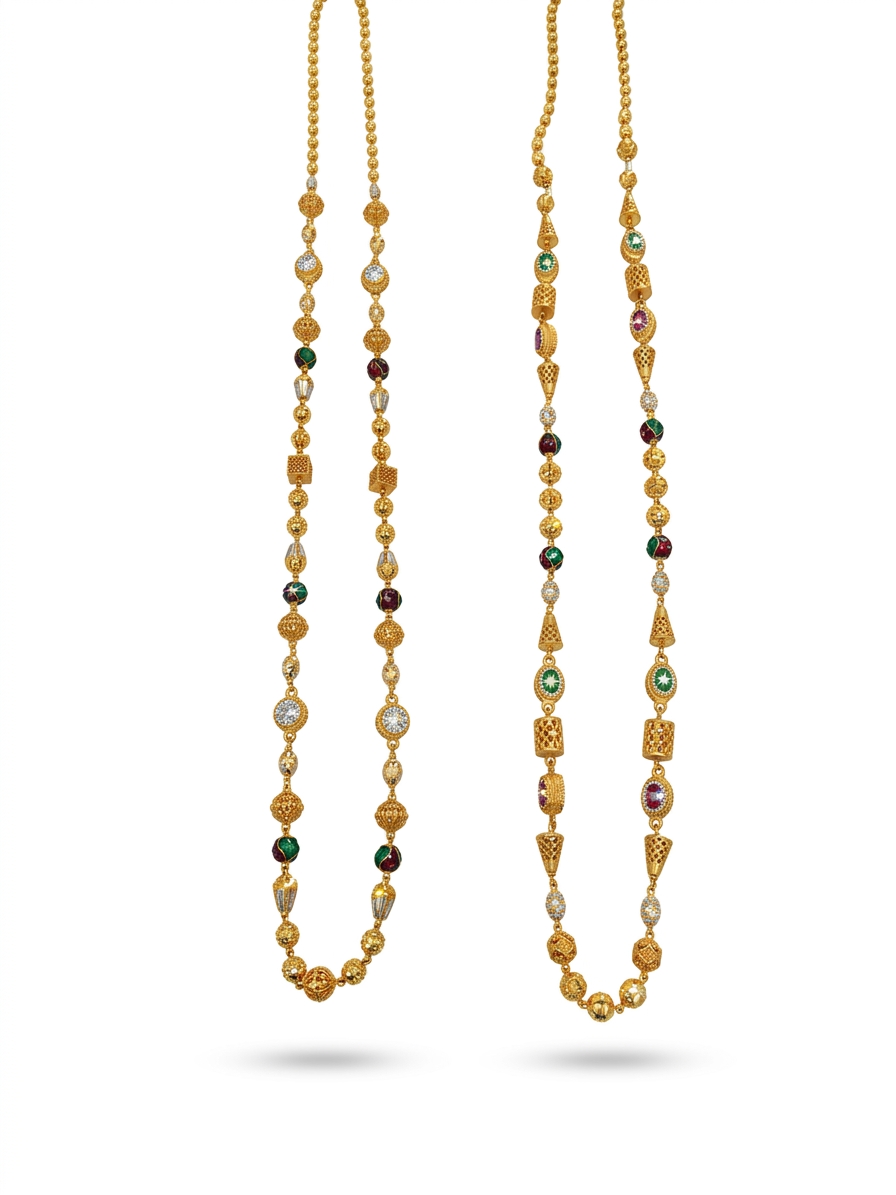 Ethnic Gold Plated Long Chain Necklace for Women