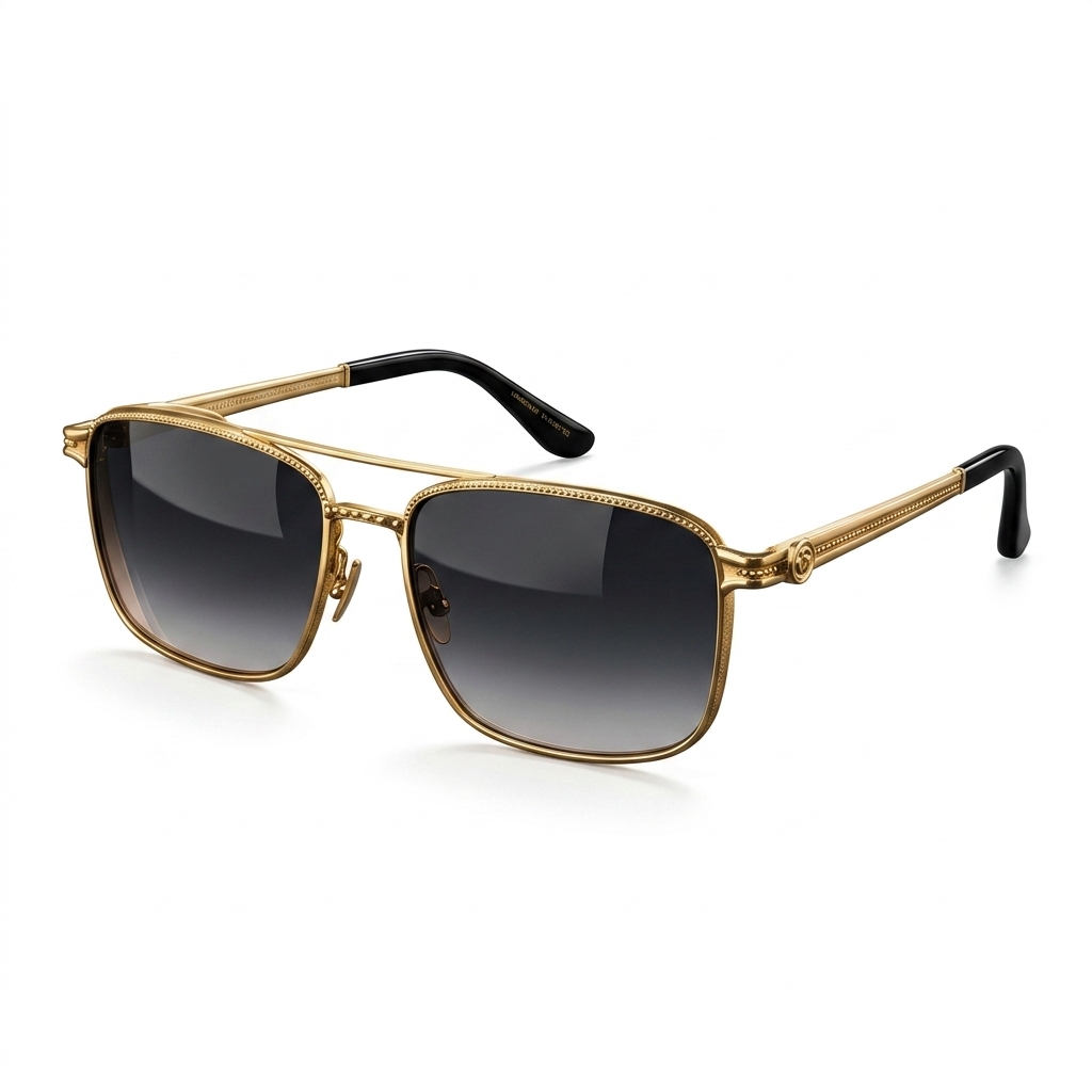 Stylish Square Gold Frame Gradient Sunglasses