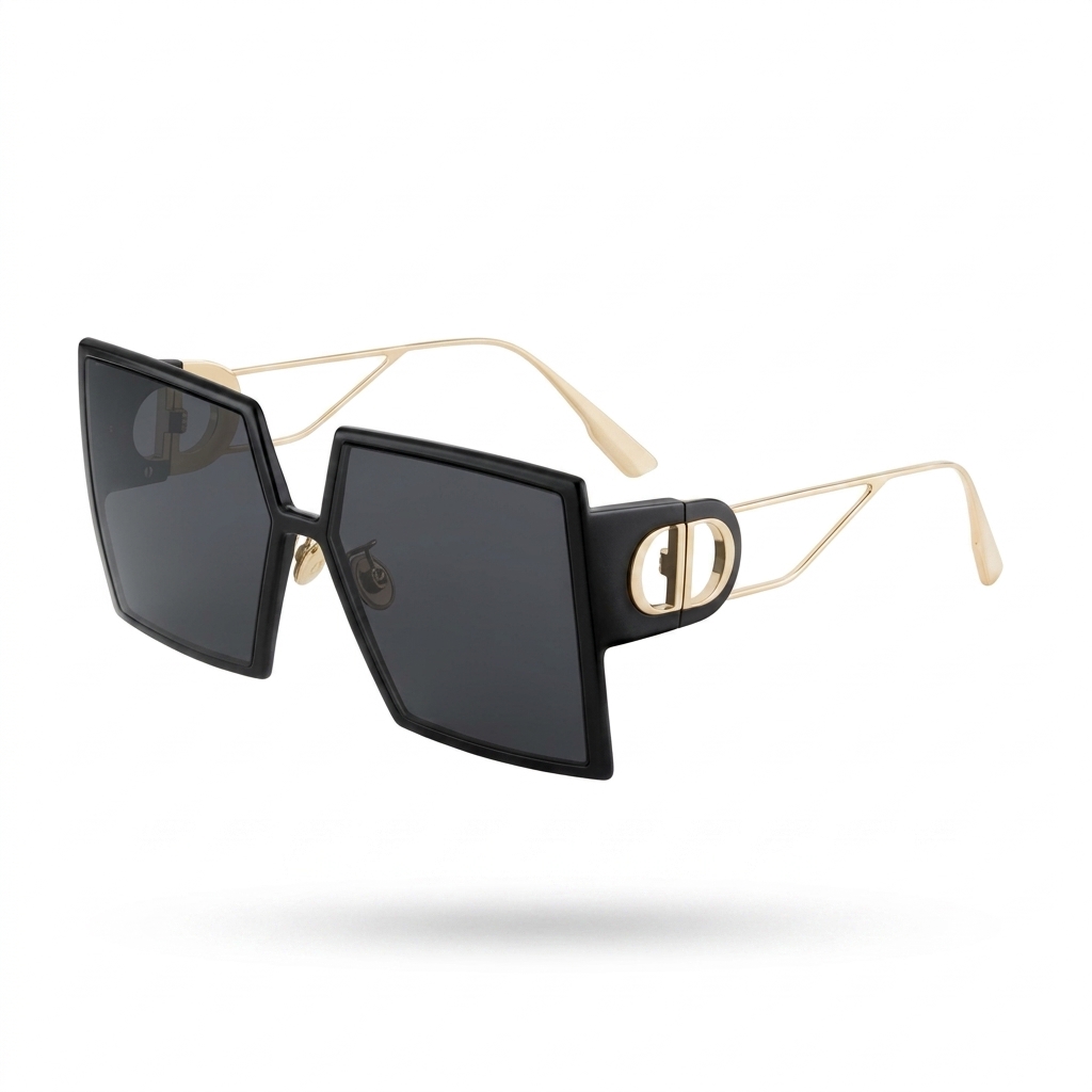 JAMD Mart Womens Geometric Sunglasses Black Gold
