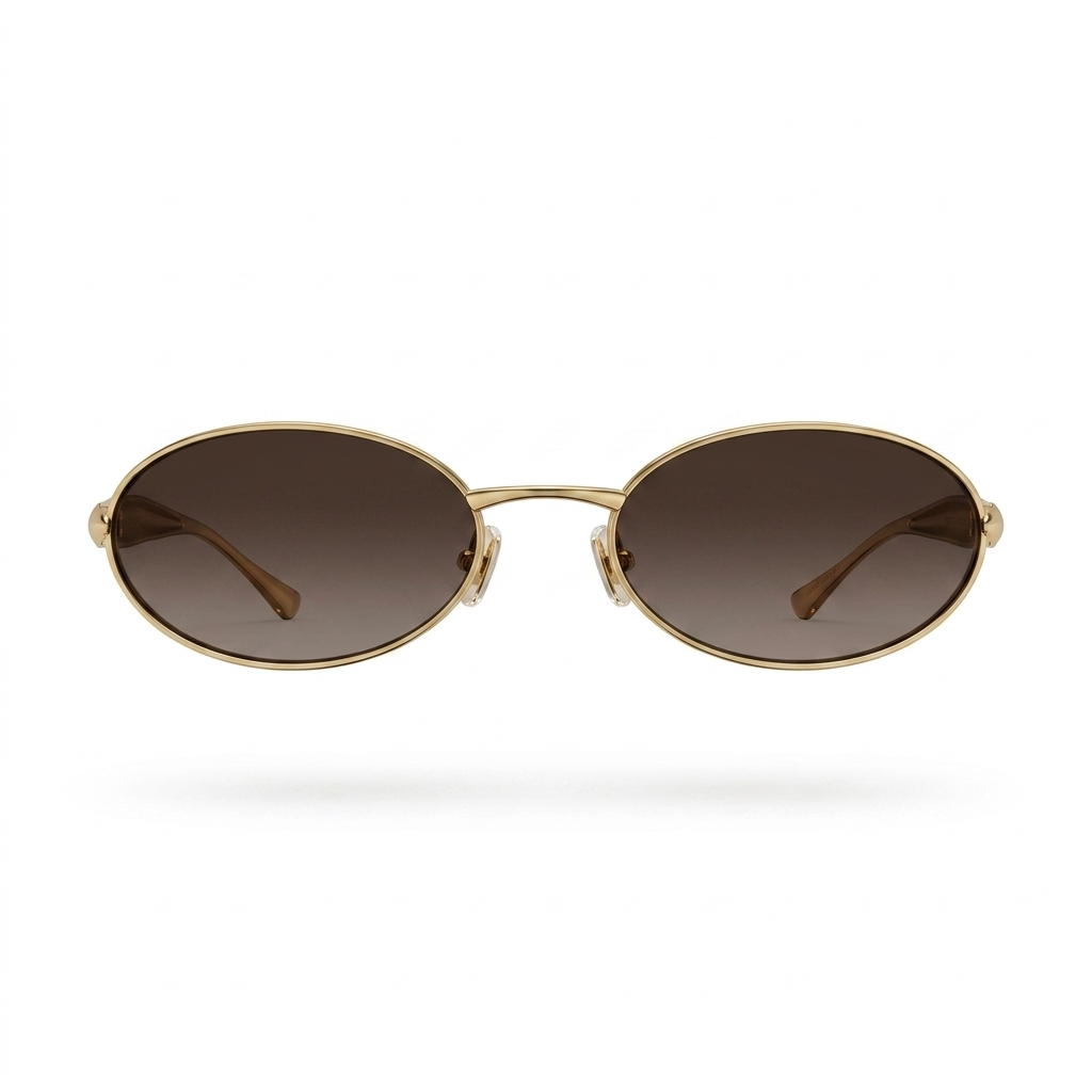 Trendy Oval Golden Frame Sunglasses for Men & Women