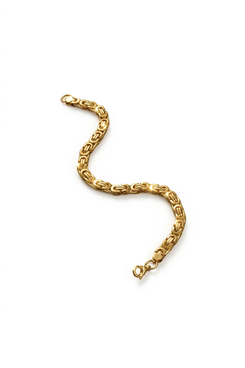 Stylish Gold Plated Byzantine Chain Bracelet