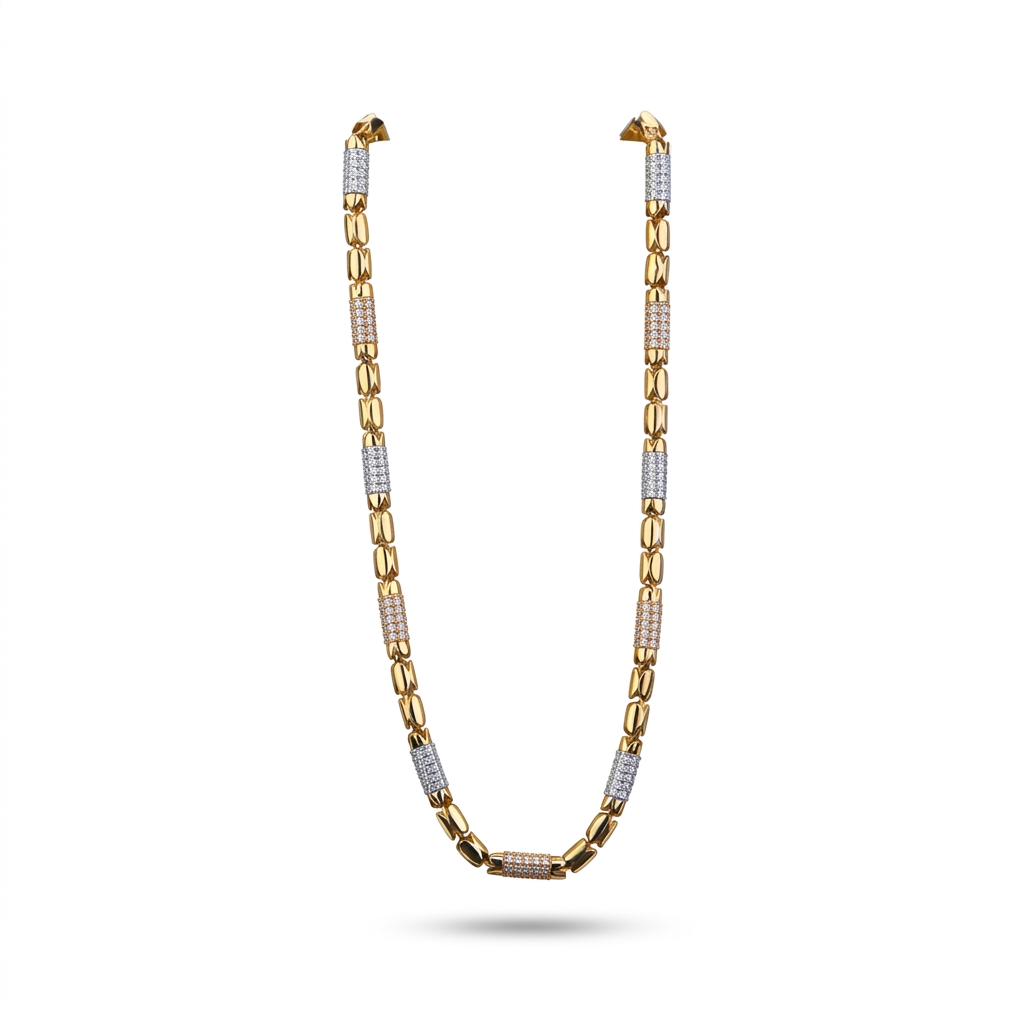 Gold Plated CZ Chain Necklace for Men & Women